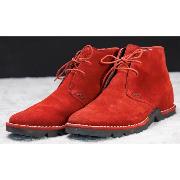 Cole Haan Country Voyager Red Suede Chukka Waterproof Boots Womens Size 8 - Picture 9 of 16